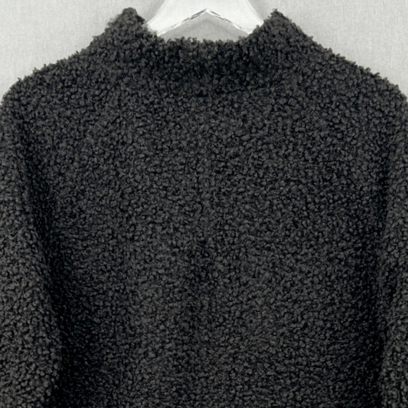 Ivy Jane Sweater Women M Gray Mock Neck Crop Flock Boucle Textured Pullover - Picture 8 of 11